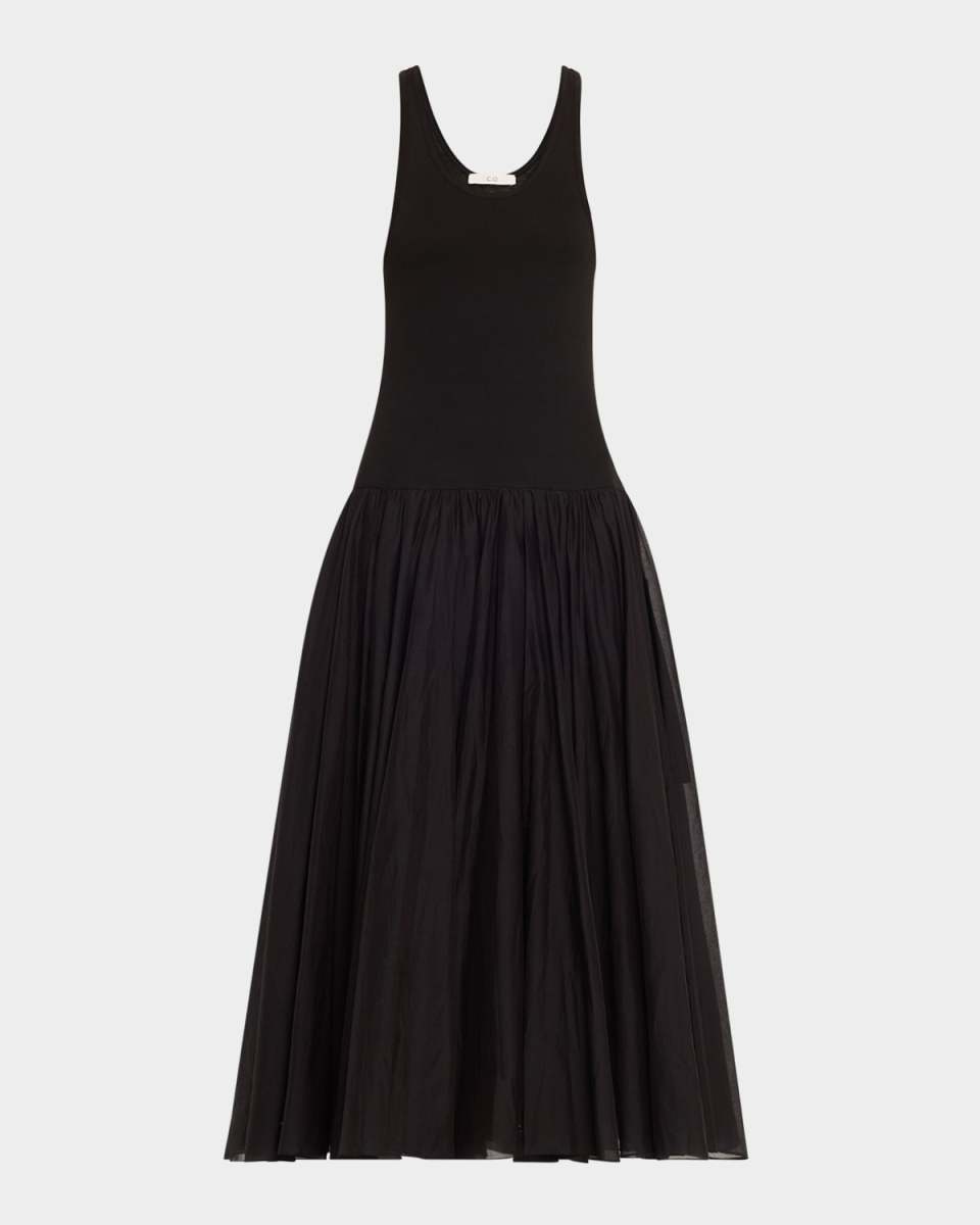 Double-Layered Crinoline Maxi Dress